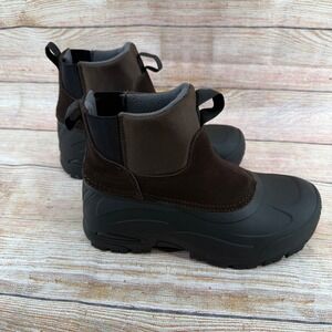 Staheekum Mens Winter Duck Boots Brown Black Fleece Lined Waterproof Size 12